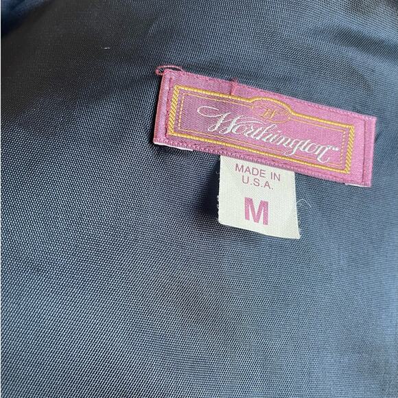 Vintage 90s Worthington Vest in Black w/ Blue Print Size Medium - Picture 6 of 6